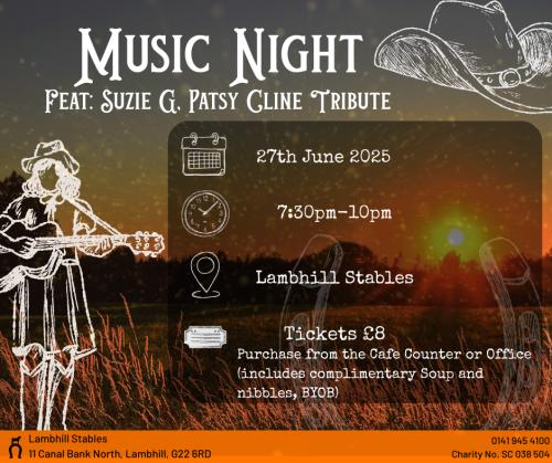 Music Night - Friday 27th June 2025 - Suzie G Patsy Cline Tribute