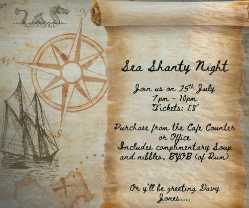 Music Night - Friday 25th July 2025 - Sea Shanties